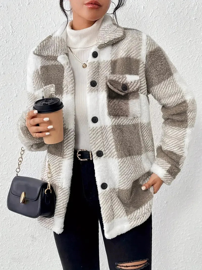 Martin | Chic Plaid Fleece Coat