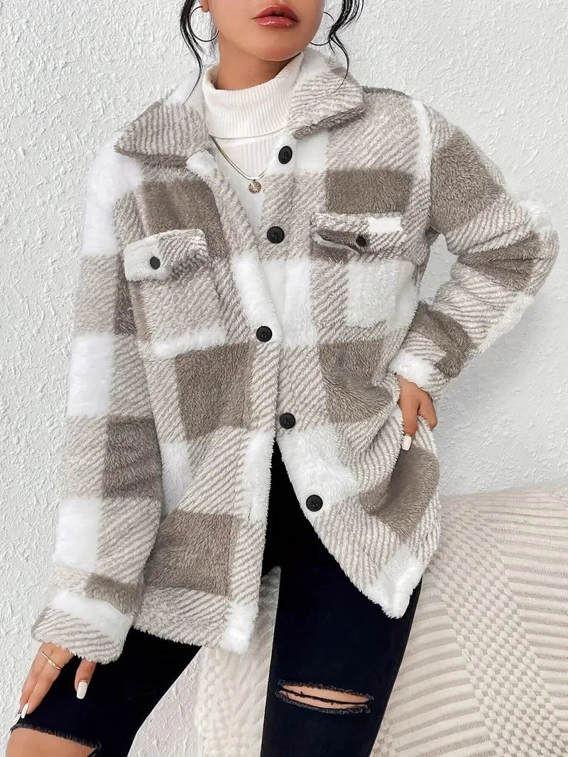 Martin | Chic Plaid Fleece Coat