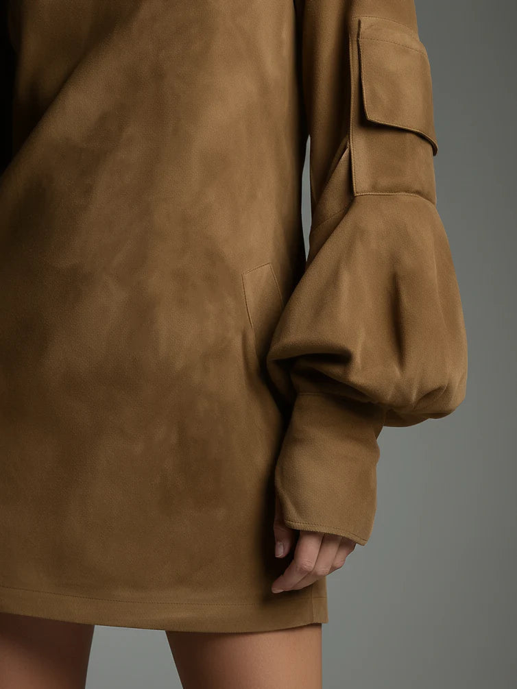 Leona™ – High-Neck Velvet Mini Dress