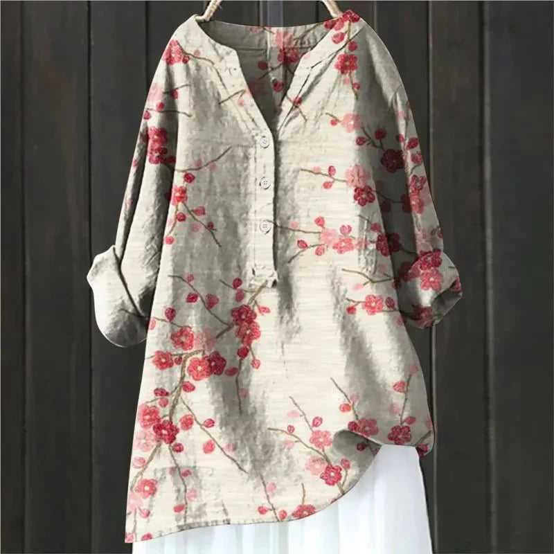 ZARA™ - ELEGANT BLOUSE WITH FLORAL ACCENTS