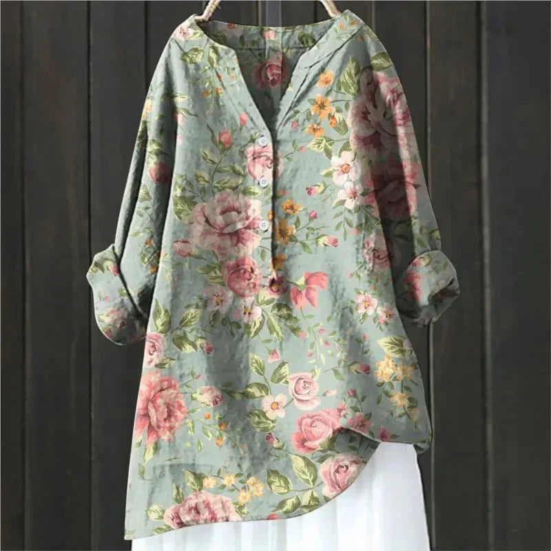 ZARA™ - ELEGANT BLOUSE WITH FLORAL ACCENTS