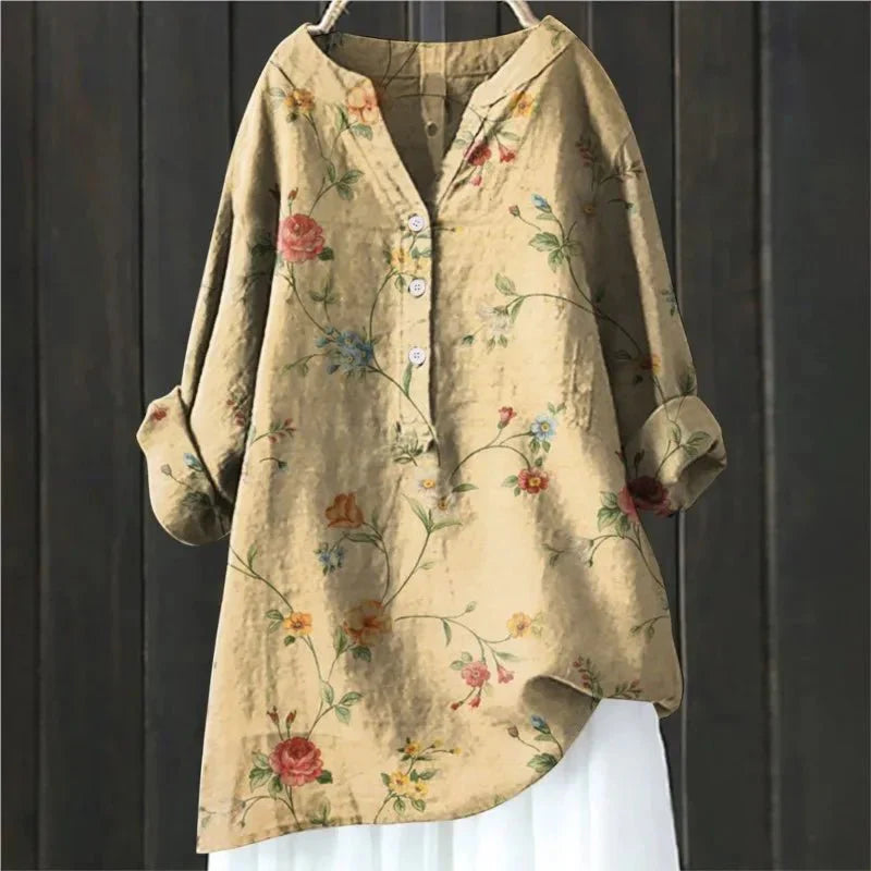 ZARA™ - ELEGANT BLOUSE WITH FLORAL ACCENTS