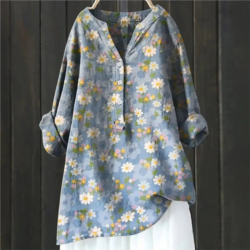 ZARA™ - ELEGANT BLOUSE WITH FLORAL ACCENTS